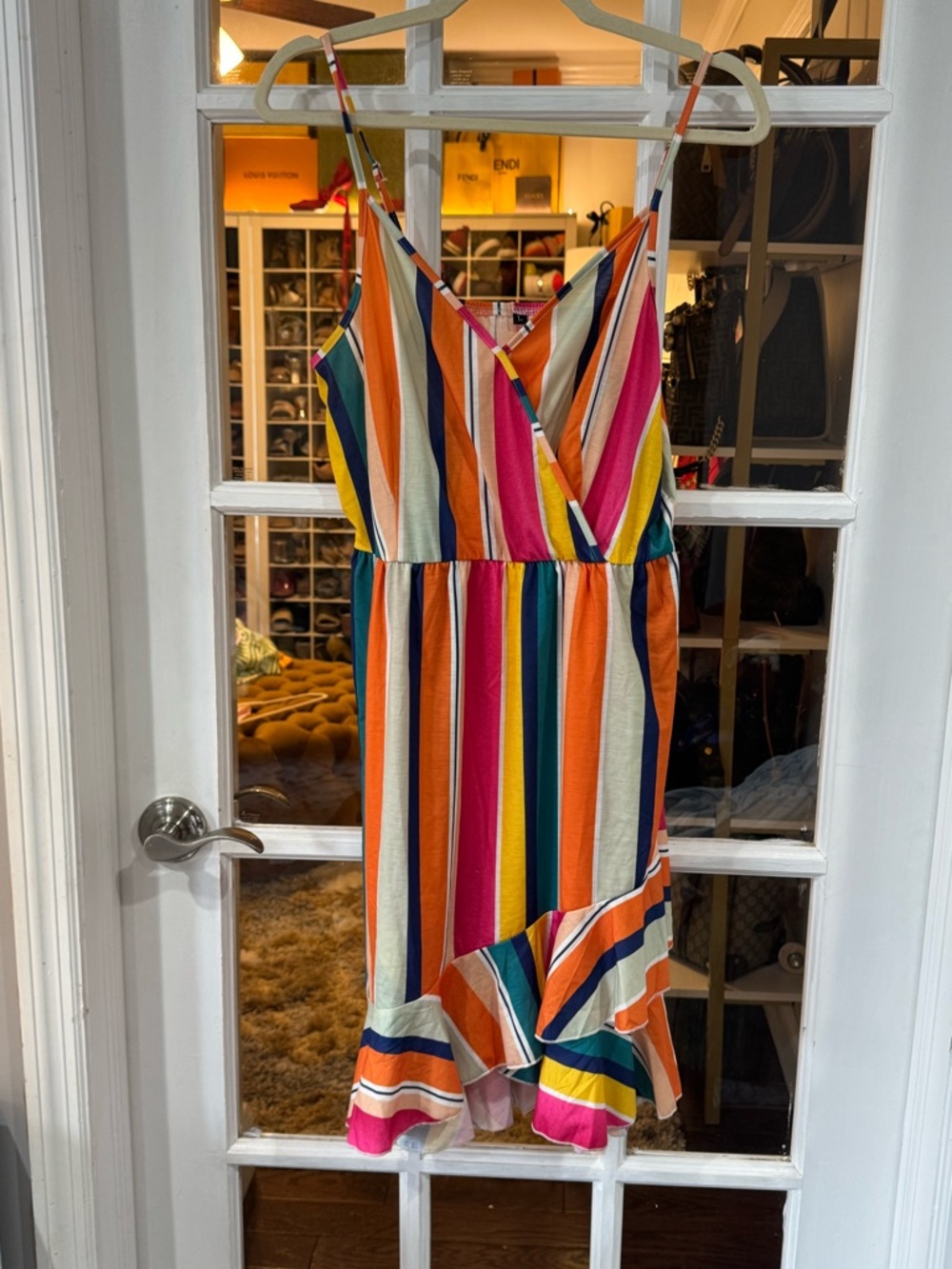 🌺🔸☀️🔹Women’s Striped Ruffle Hem Sundress - Multi Color mini 🔹☀️🔸🌺 - Picture 3 of 6